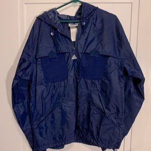 Adidas half zip up hooded windbreaker jacket men’s medium